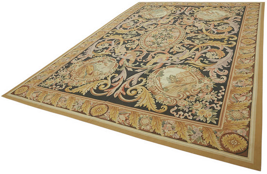 10x14 Floral Aubusson Kilim - 47430