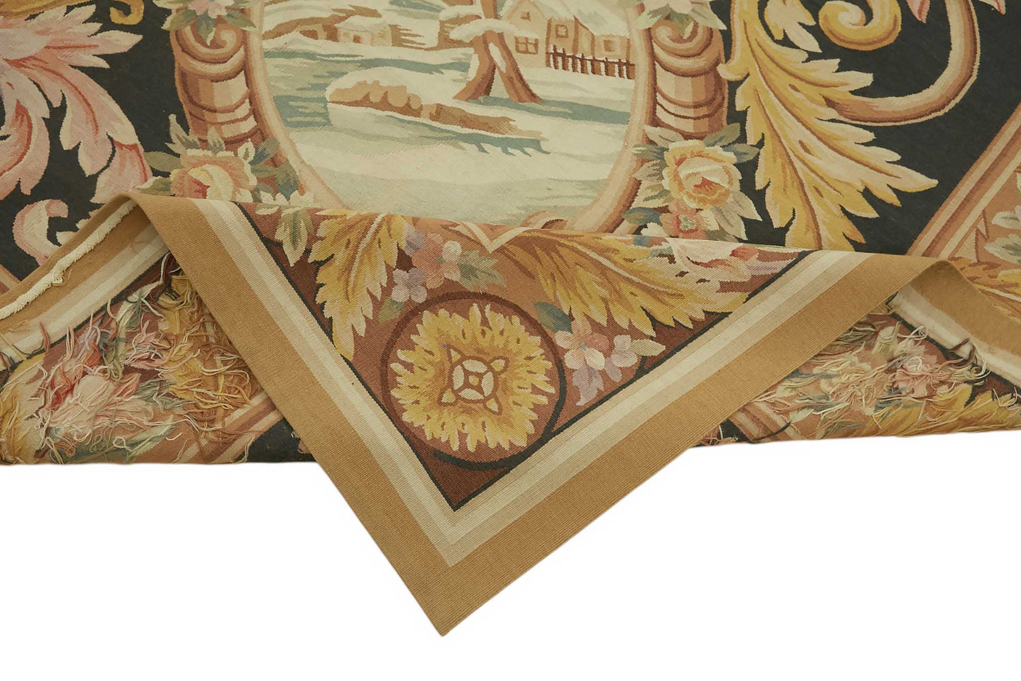 10x14 Floral Aubusson Kilim - 47430