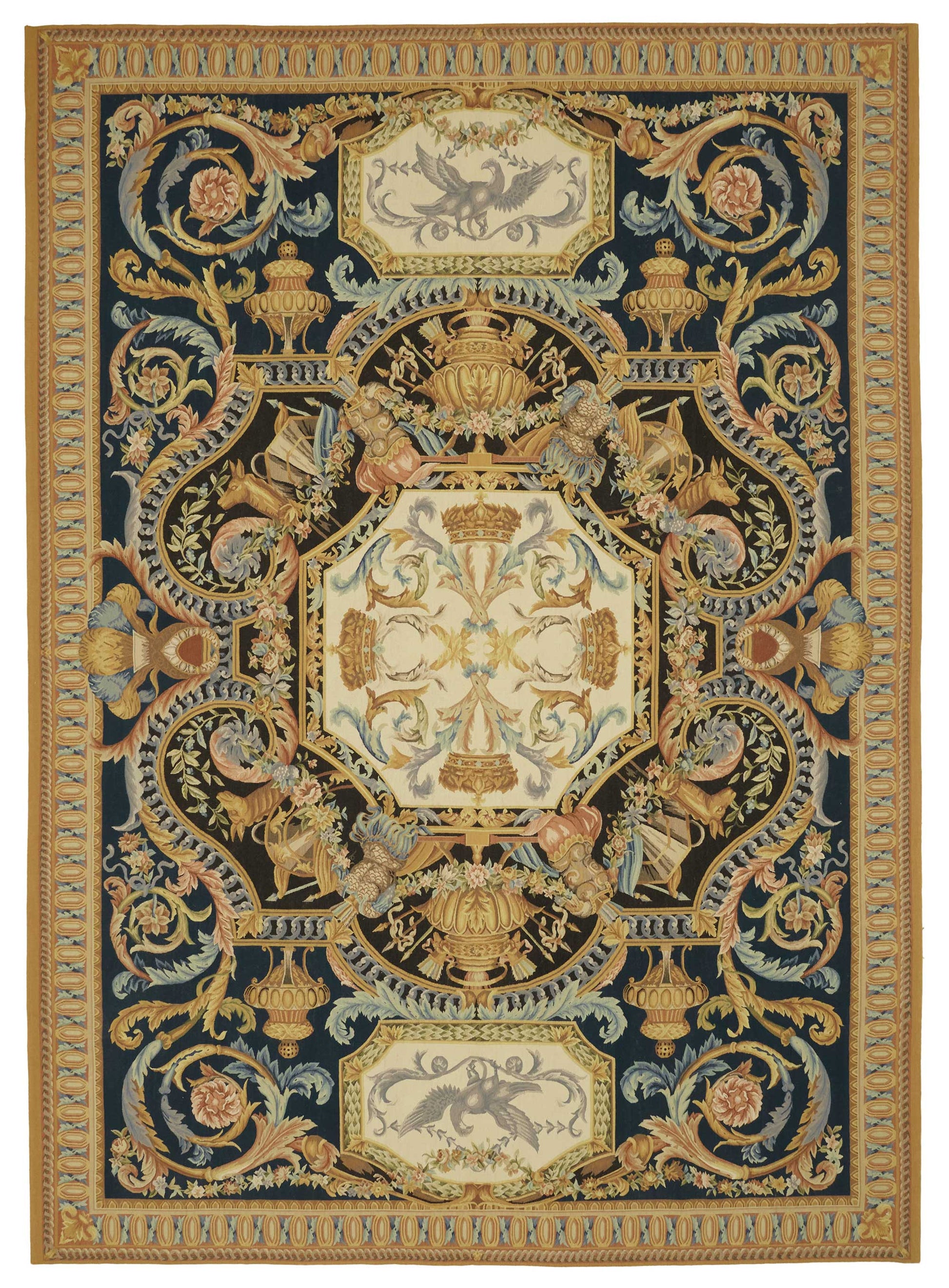 10x14 Floral Aubusson Kilim - 47432