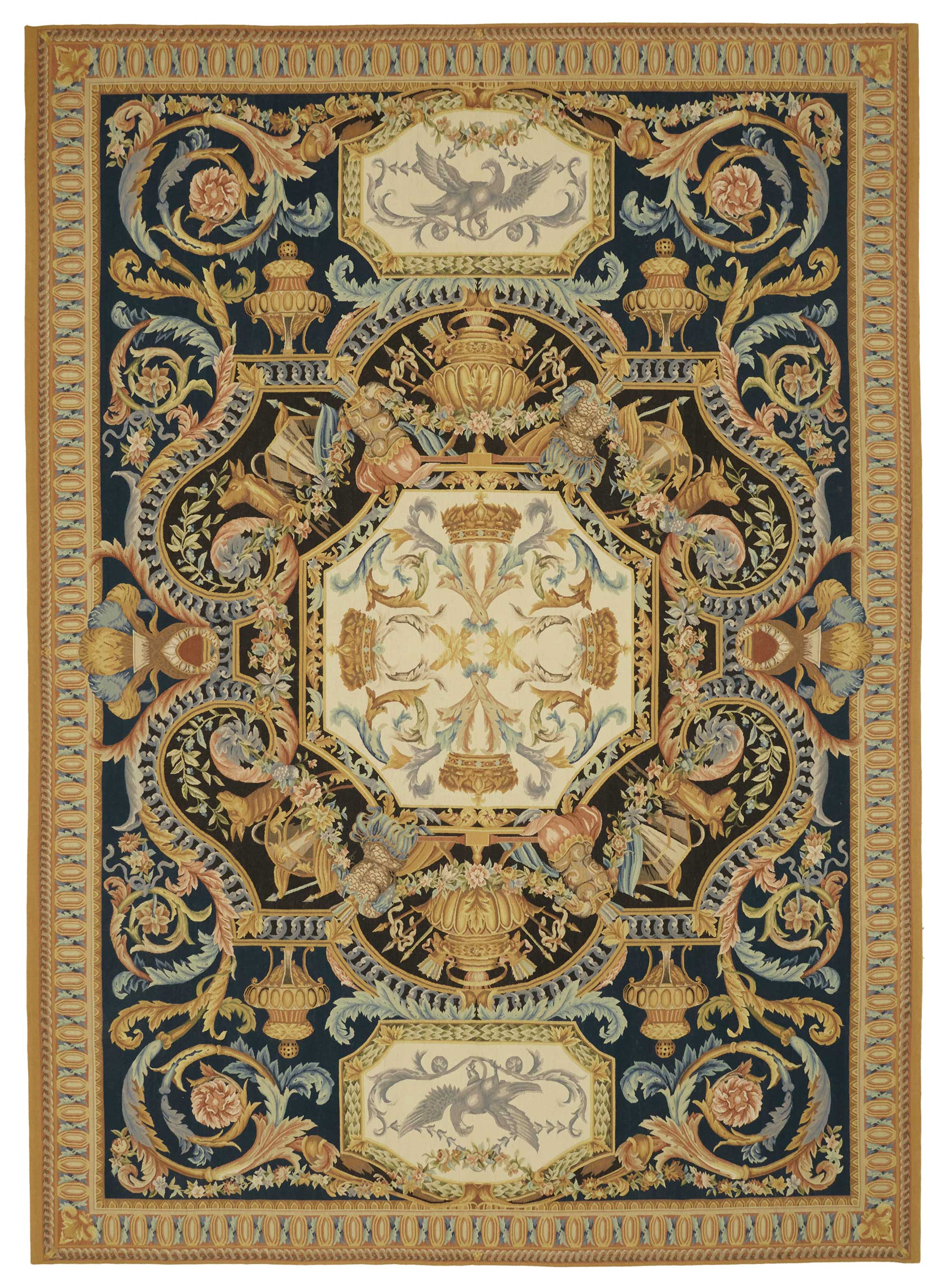 10x14 Floral Aubusson Kilim - 47432