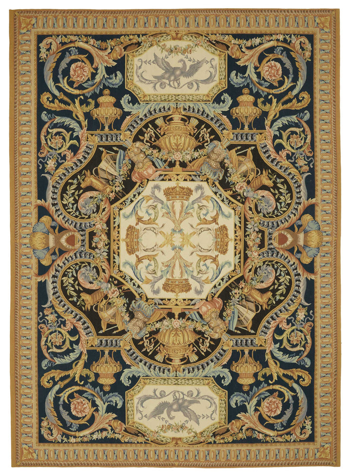 10x14 Floral Aubusson Kilim - 47432