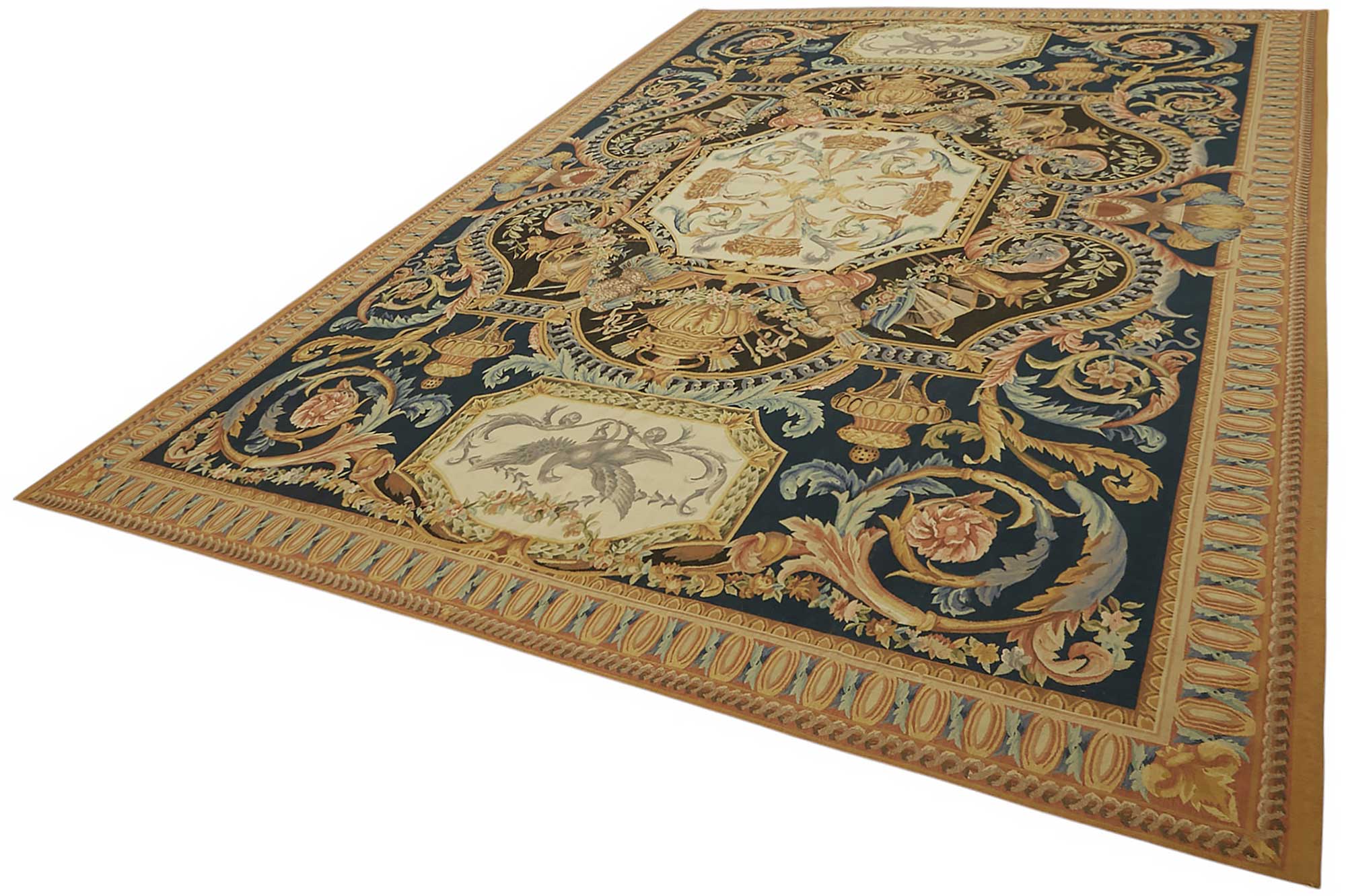 10x14 Floral Aubusson Kilim - 47432