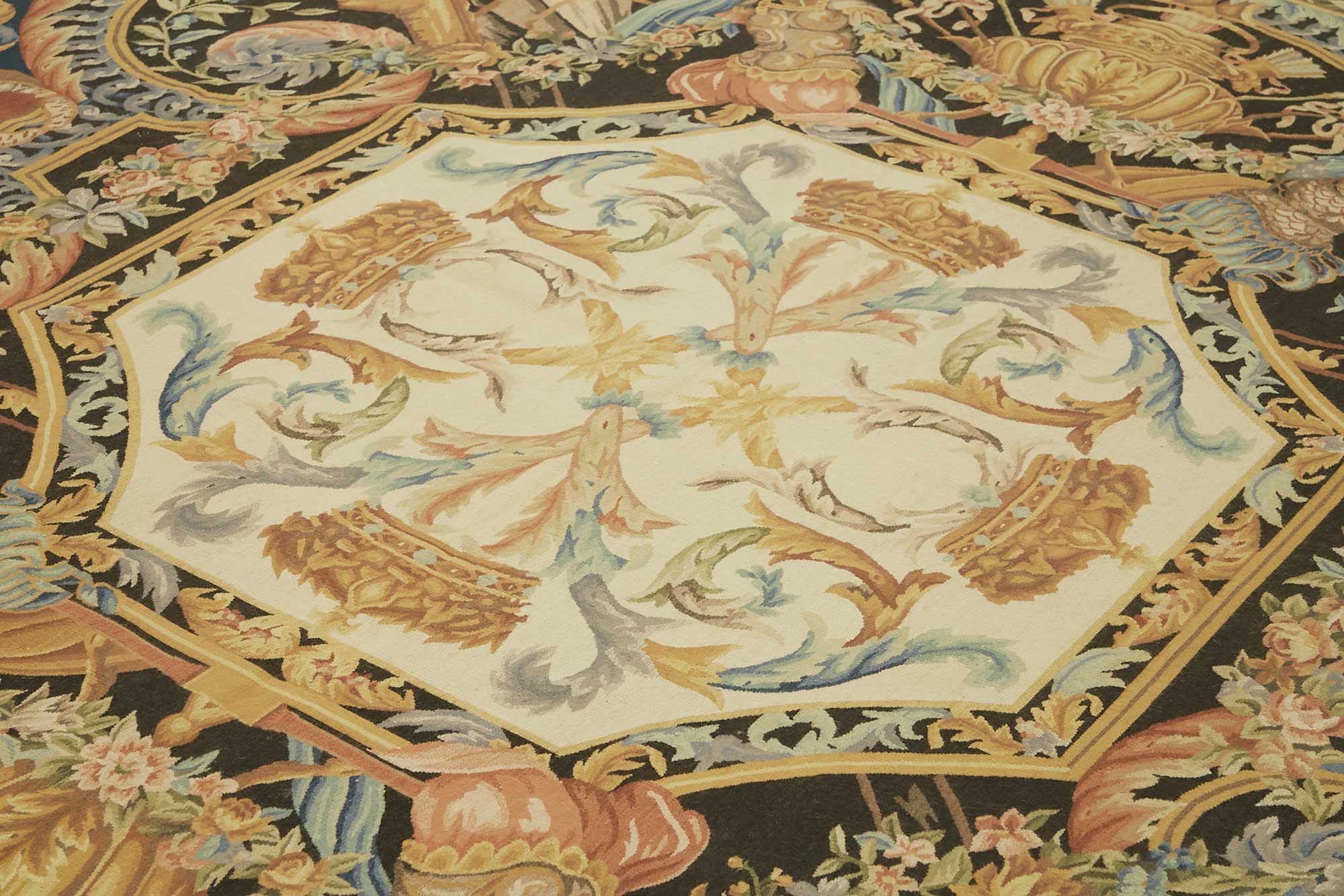 10x14 Floral Aubusson Kilim - 47432