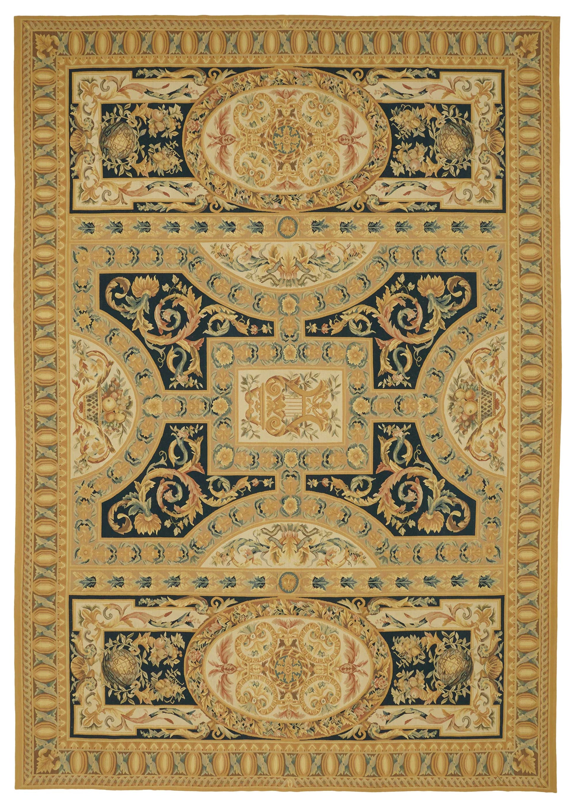 10x14 Floral Aubusson Kilim - 47433