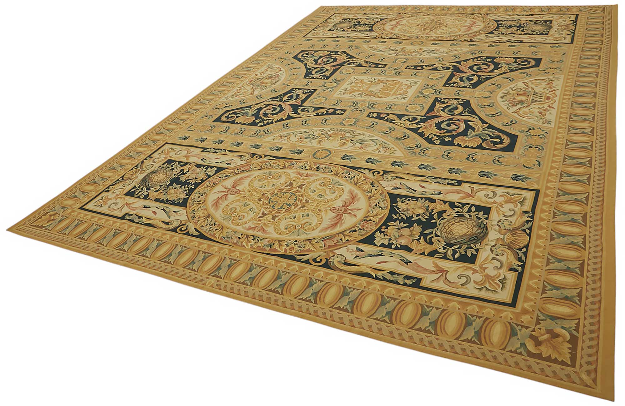 10x14 Floral Aubusson Kilim - 47433