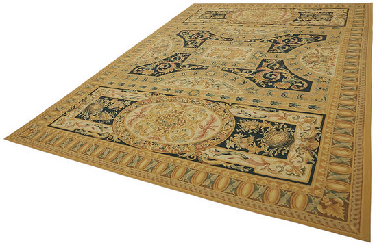 10x14 Floral Aubusson Kilim - 47433