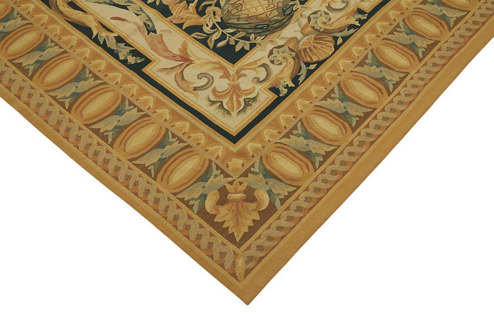 10x14 Floral Aubusson Kilim - 47433