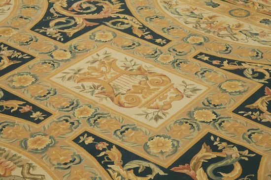 10x14 Floral Aubusson Kilim - 47433