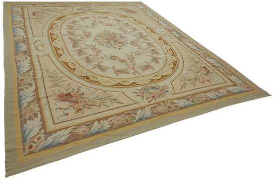 9x12 Floral Aubusson Kilim - 47436