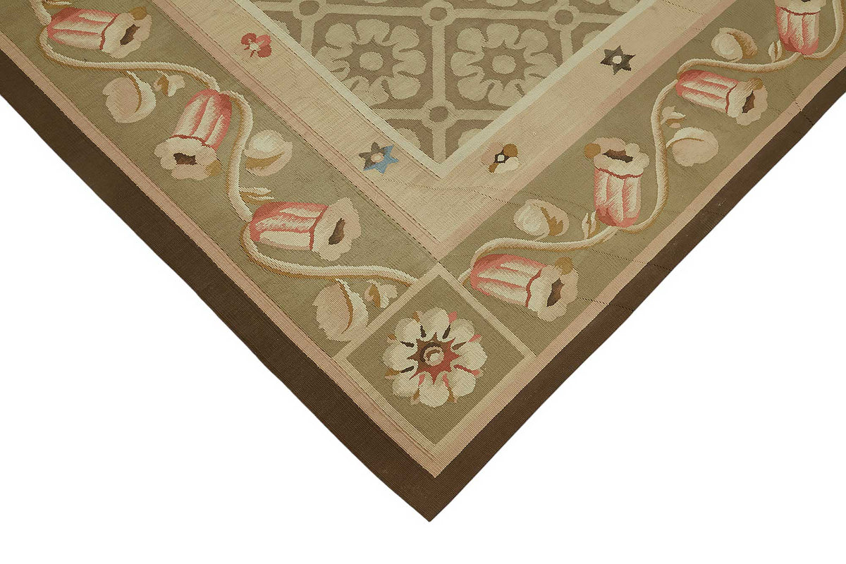 7x9 Floral Aubusson Kilim - 47438