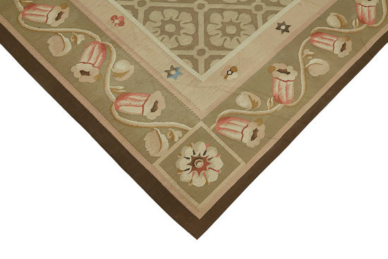 7x9 Floral Aubusson Kilim - 47438