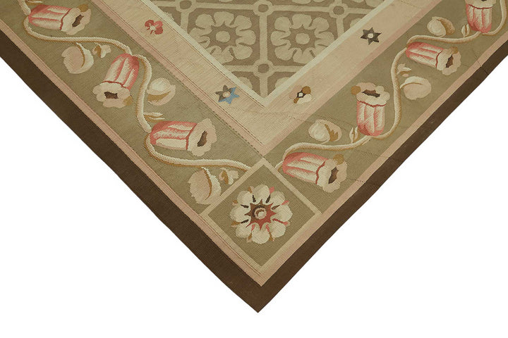7x9 Floral Aubusson Kilim - 47438