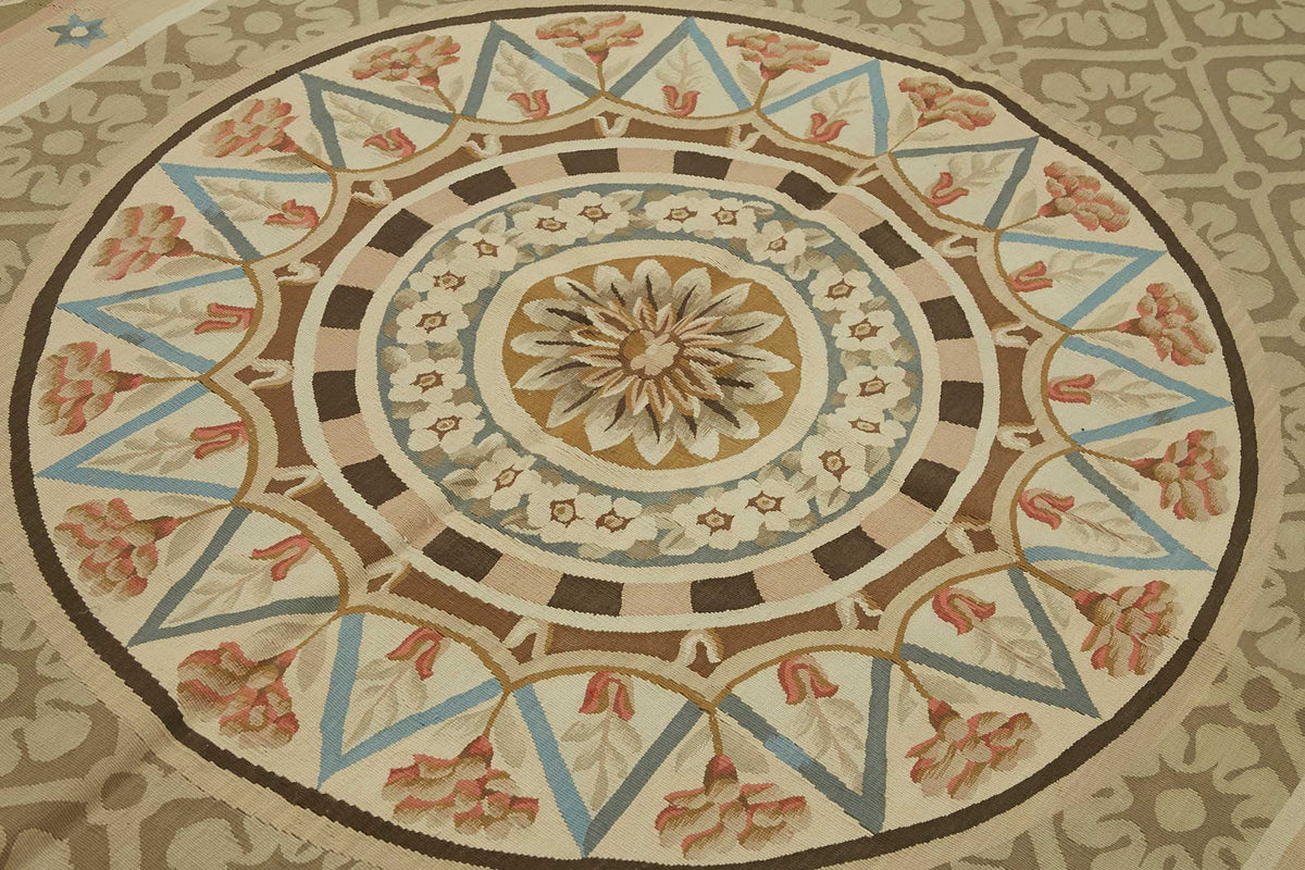 7x9 Floral Aubusson Kilim - 47438