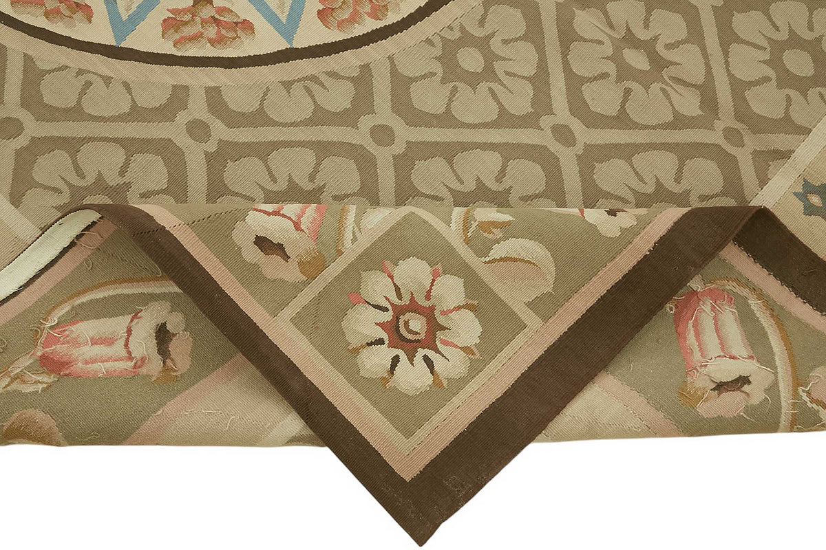 7x9 Floral Aubusson Kilim - 47438