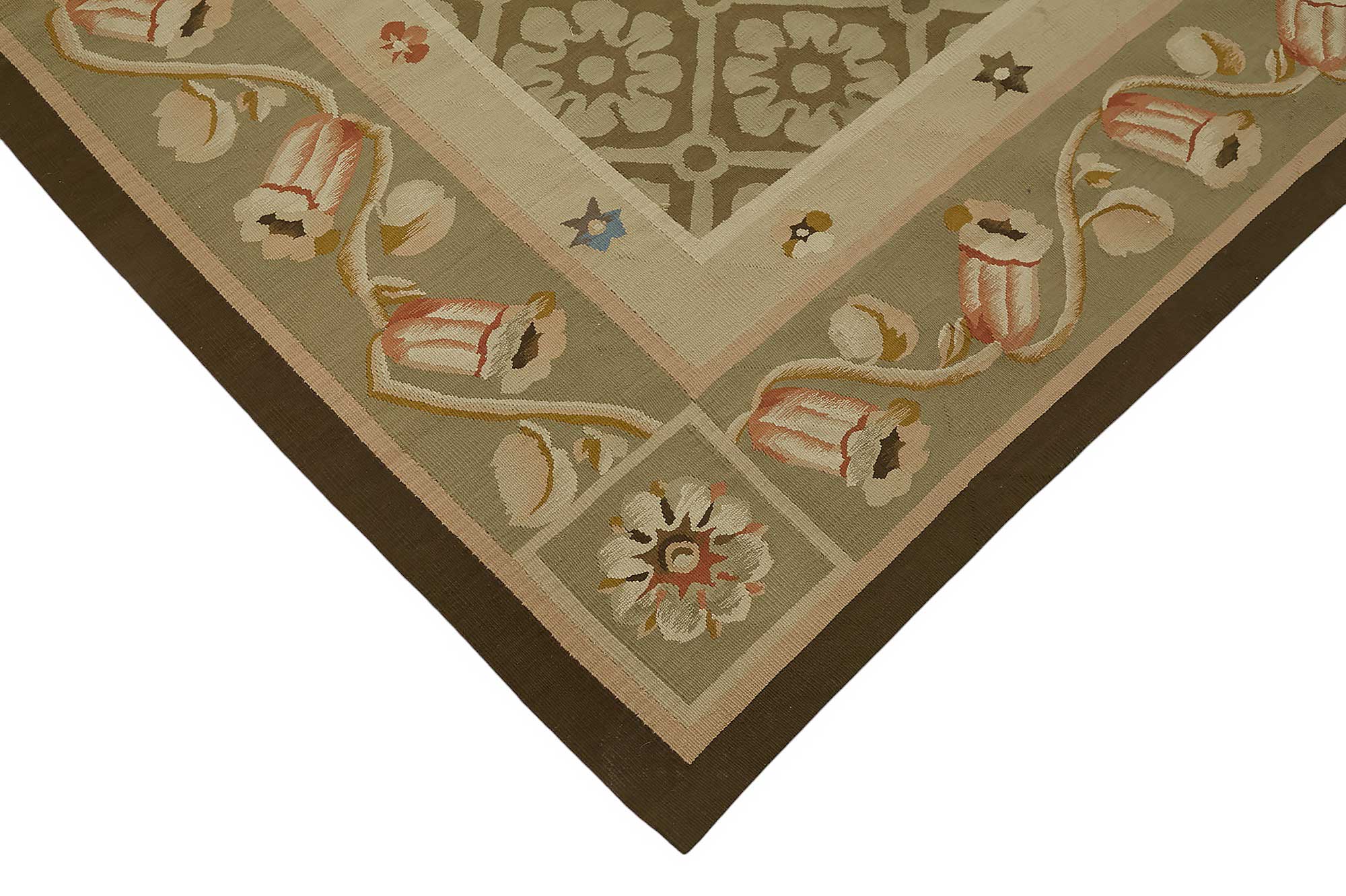 7x9 Floral Aubusson Kilim - 47439