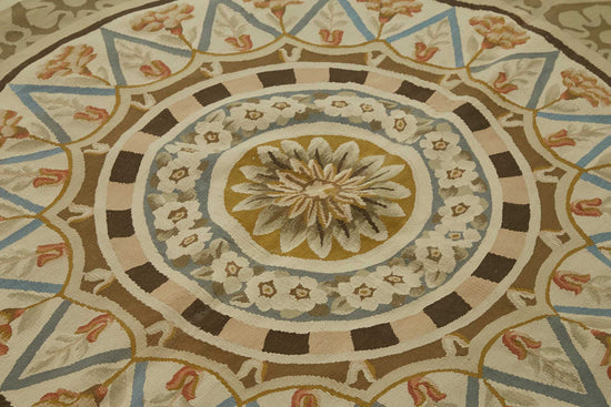 7x9 Floral Aubusson Kilim - 47439