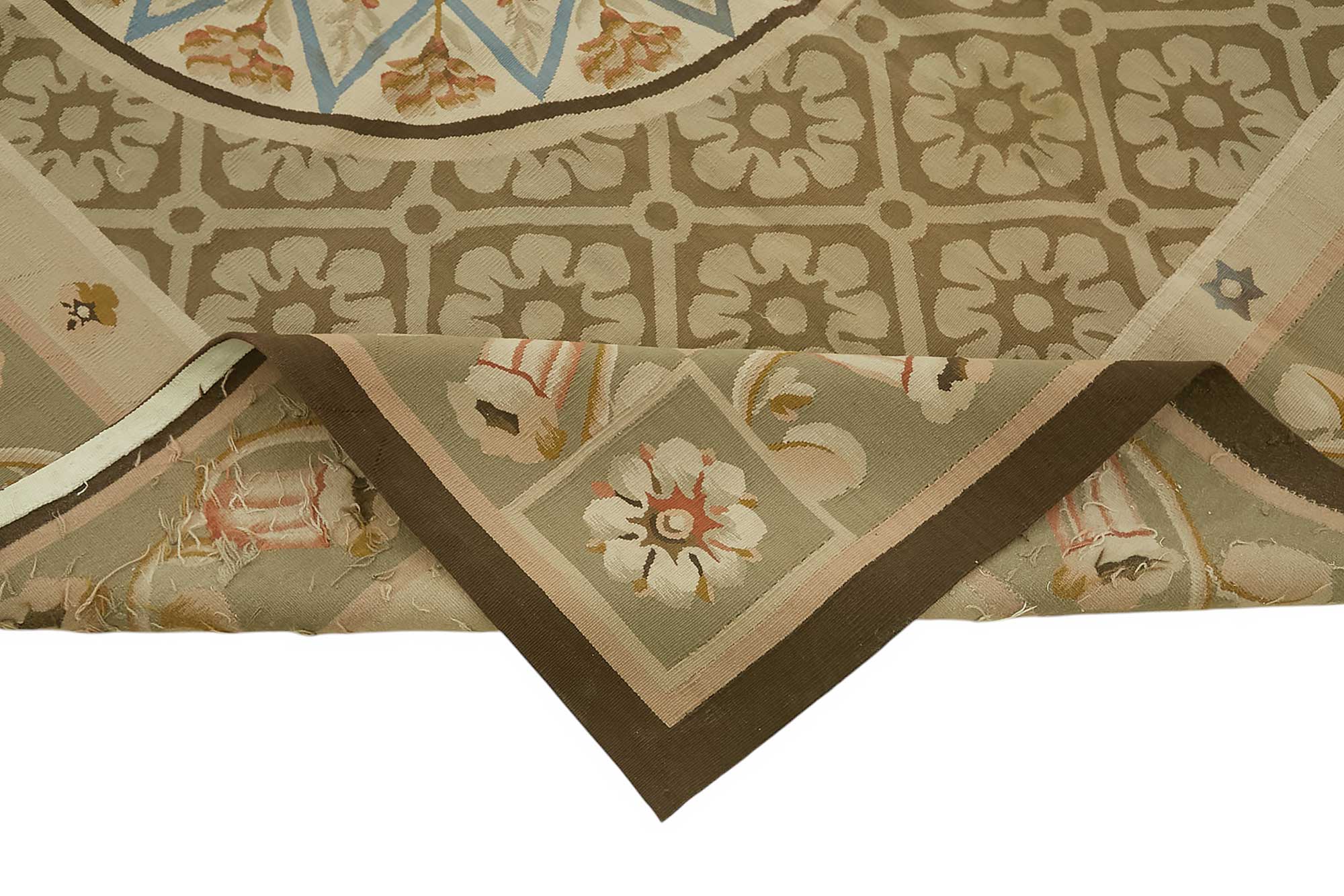 7x9 Floral Aubusson Kilim - 47439