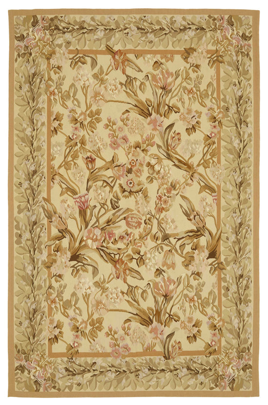 6x9 Floral Aubusson Kilim - 47442