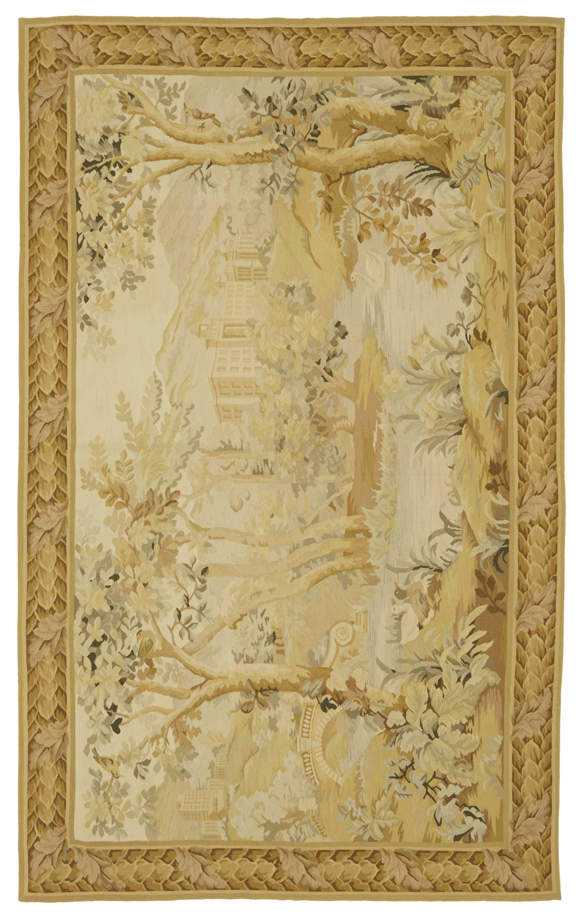 5x8 Floral Aubusson Kilim - 47443