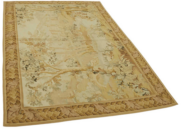 5x8 Floral Aubusson Kilim - 47443