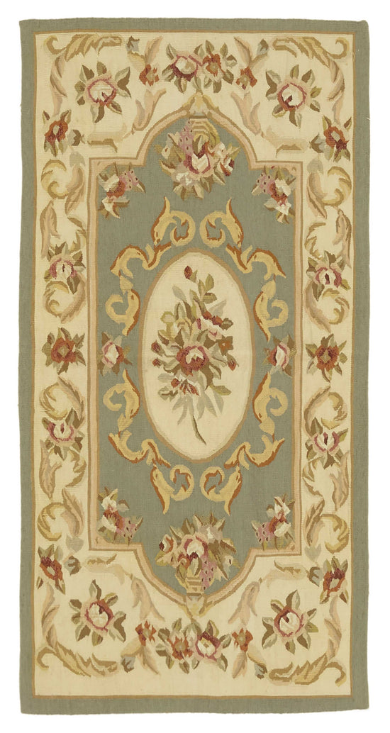 2x5 Floral Aubusson Kilim - 47446