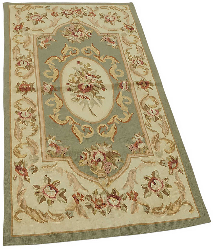 2x5 Floral Aubusson Kilim - 47446