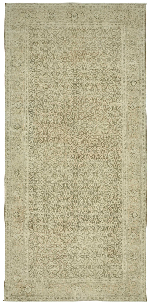 8x17 Vintage Hand-Knotted Rug - 47517