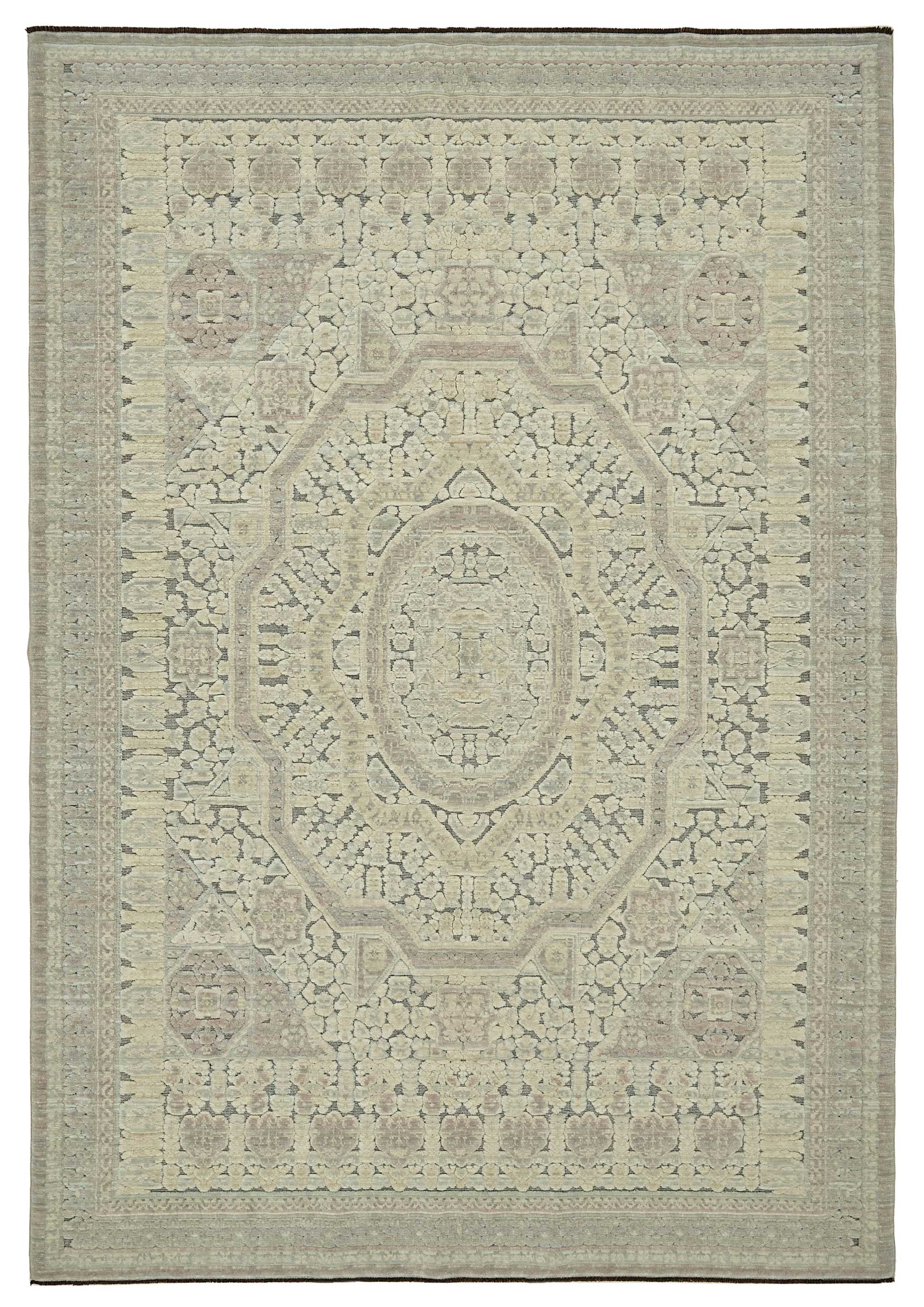 7x10 Hand-Knotted Wool Oushak Rug - 47694