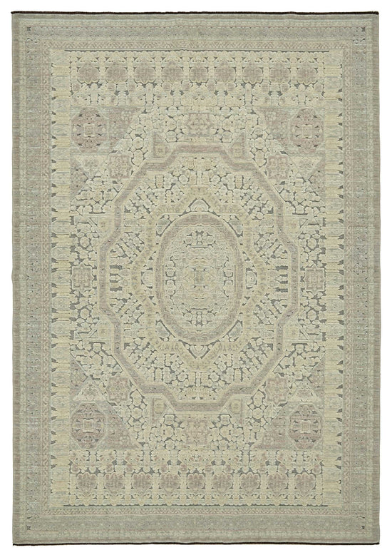 7x10 Hand-Knotted Wool Oushak Rug - 47694