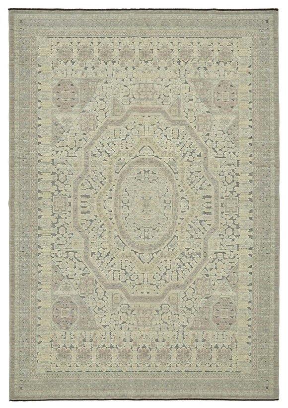 7x10 Hand-Knotted Wool Oushak Rug - 47694