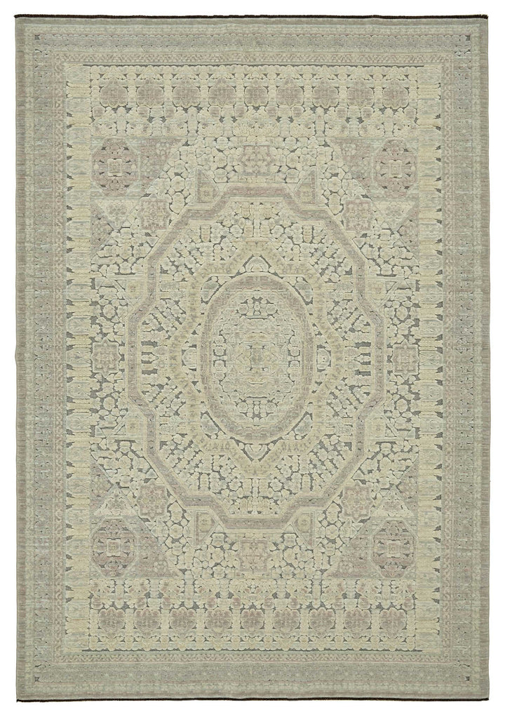7x10 Hand-Knotted Wool Oushak Rug - 47694