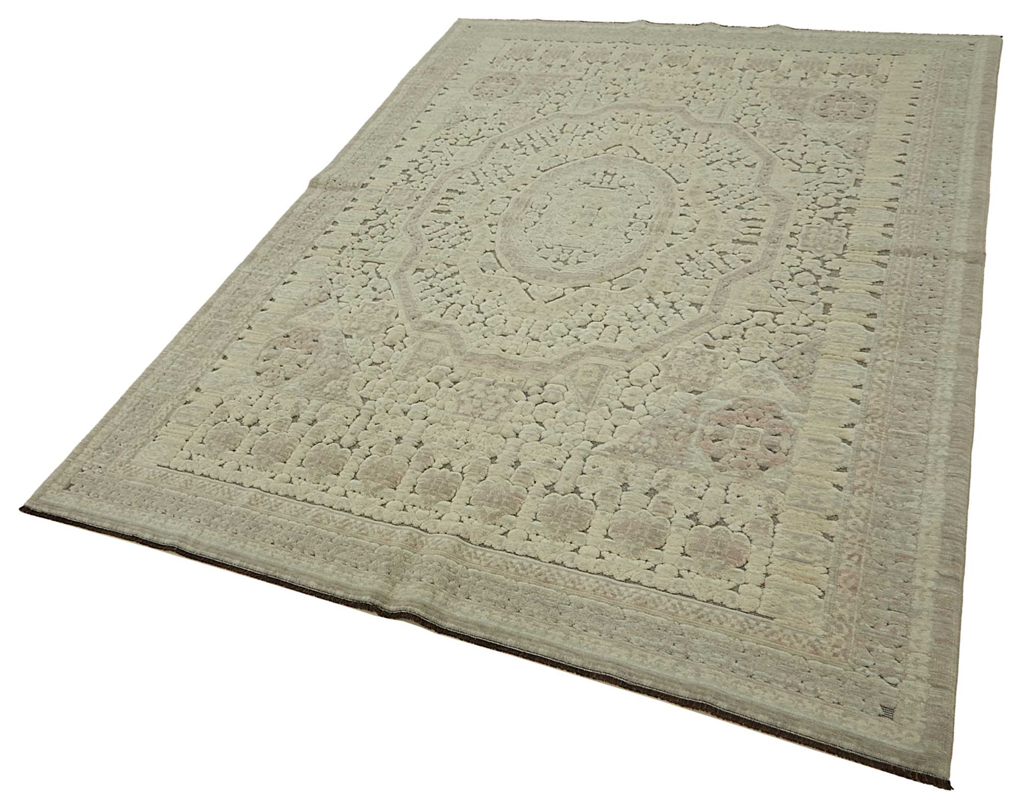 7x10 Hand-Knotted Wool Oushak Rug - 47694