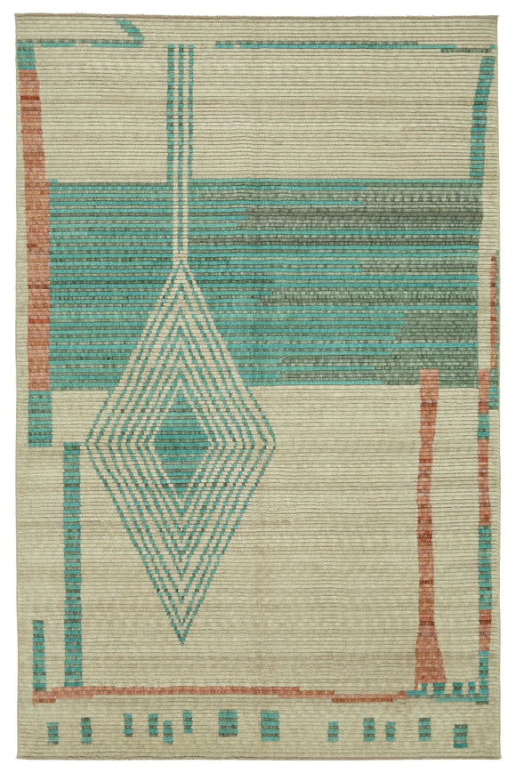 6x10 Hand-Knotted Wool Oushak Rug - 47695