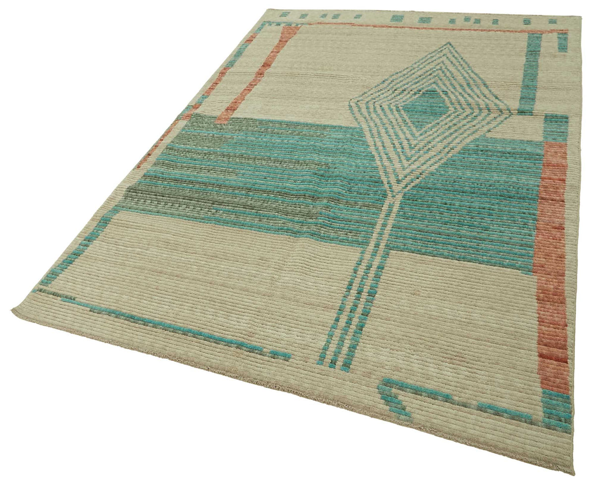 6x10 Hand-Knotted Wool Oushak Rug - 47695