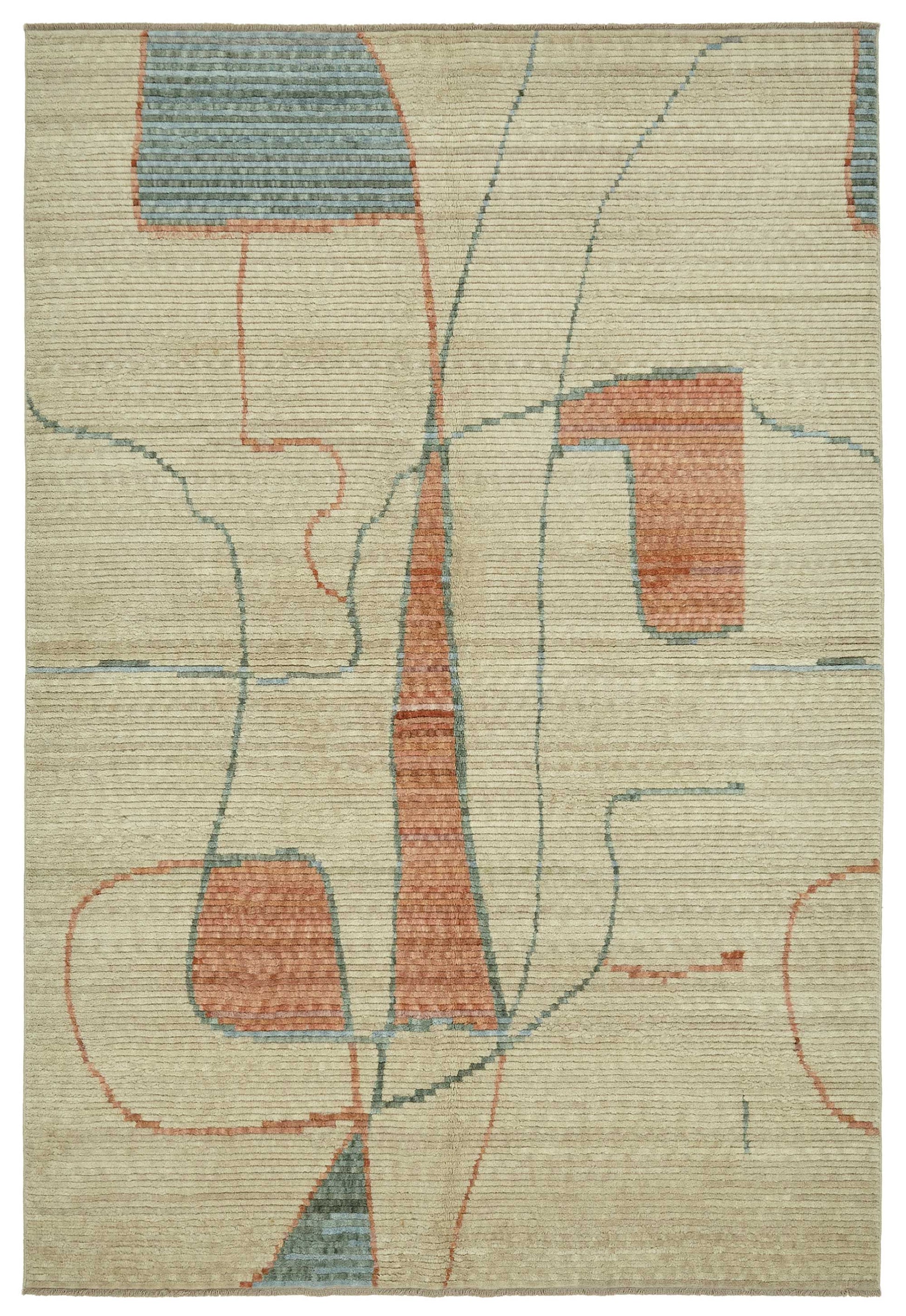 7x10 Hand-Knotted Wool Oushak Rug - 47700