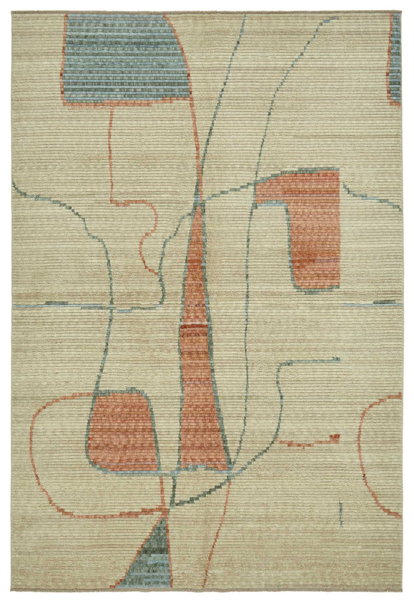 7x10 Hand-Knotted Wool Oushak Rug - 47700