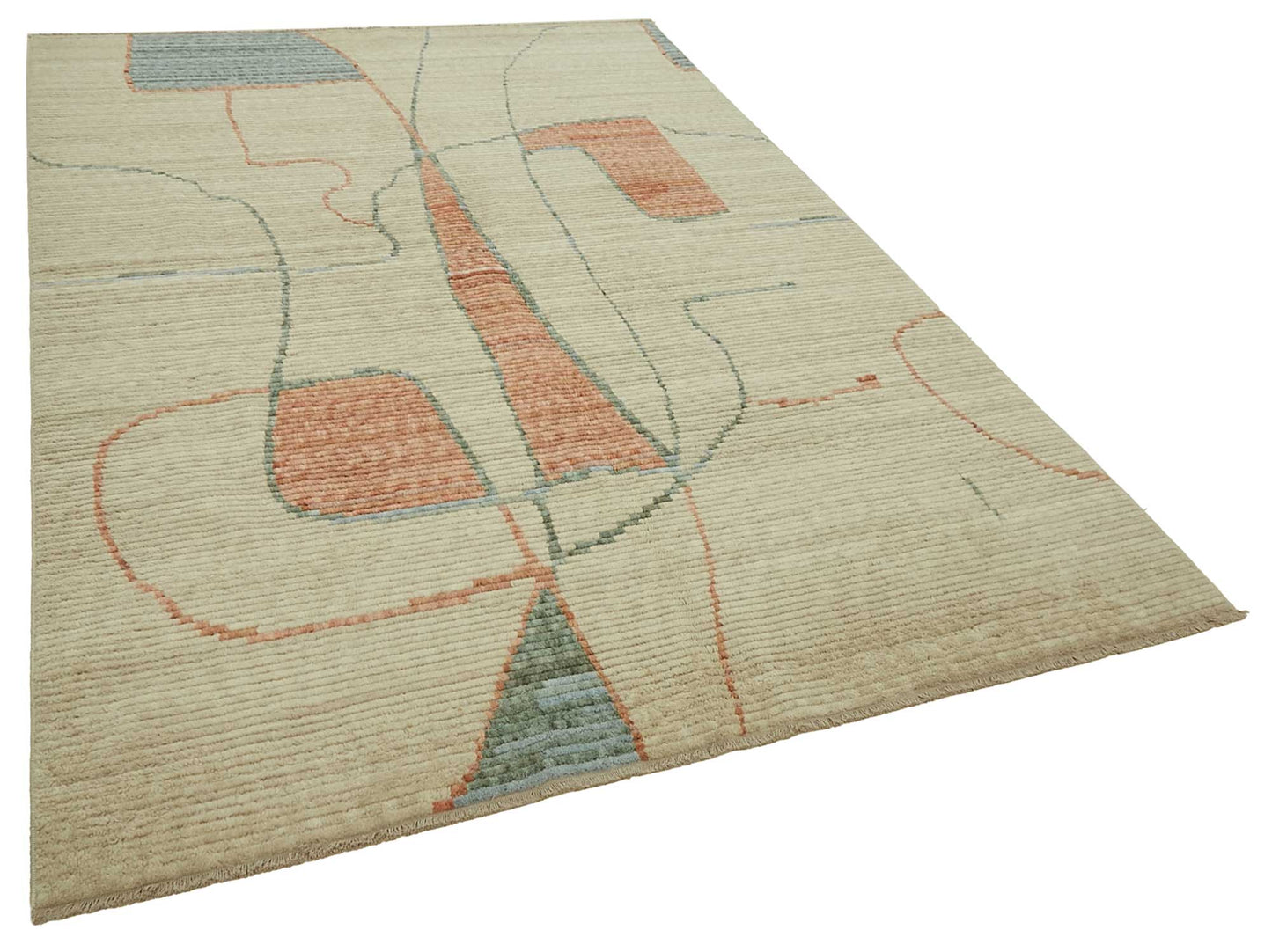 7x10 Hand-Knotted Wool Oushak Rug - 47700