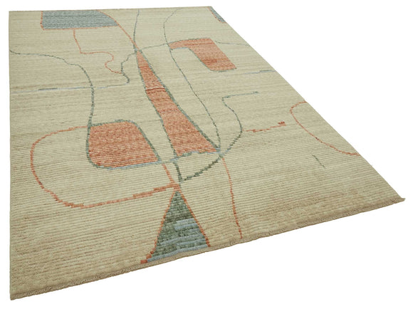 7x10 Hand-Knotted Wool Oushak Rug - 47700
