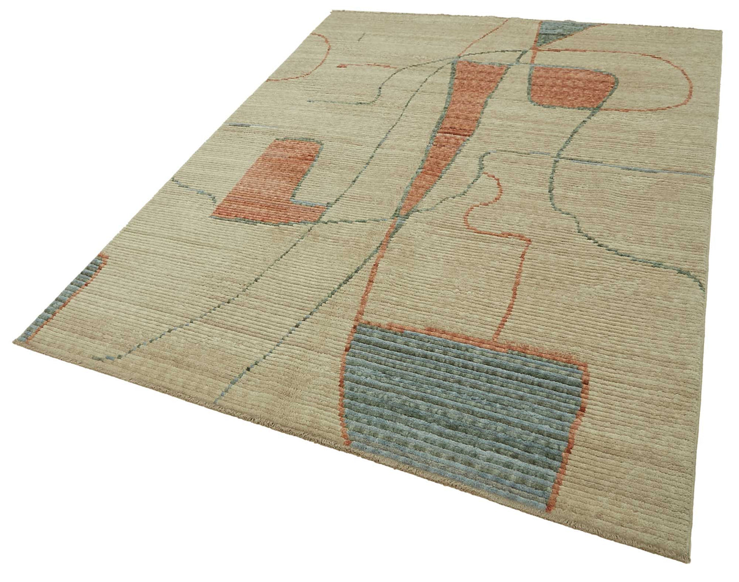 7x10 Hand-Knotted Wool Oushak Rug - 47700