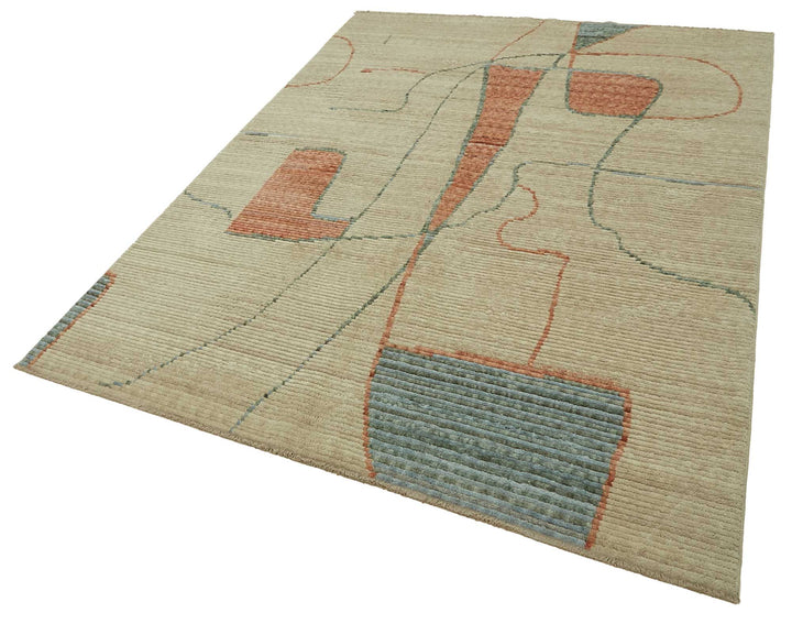 7x10 Hand-Knotted Wool Oushak Rug - 47700