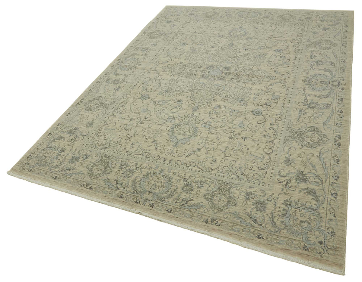 6x10 Hand-Knotted Wool Oushak Rug - 47703