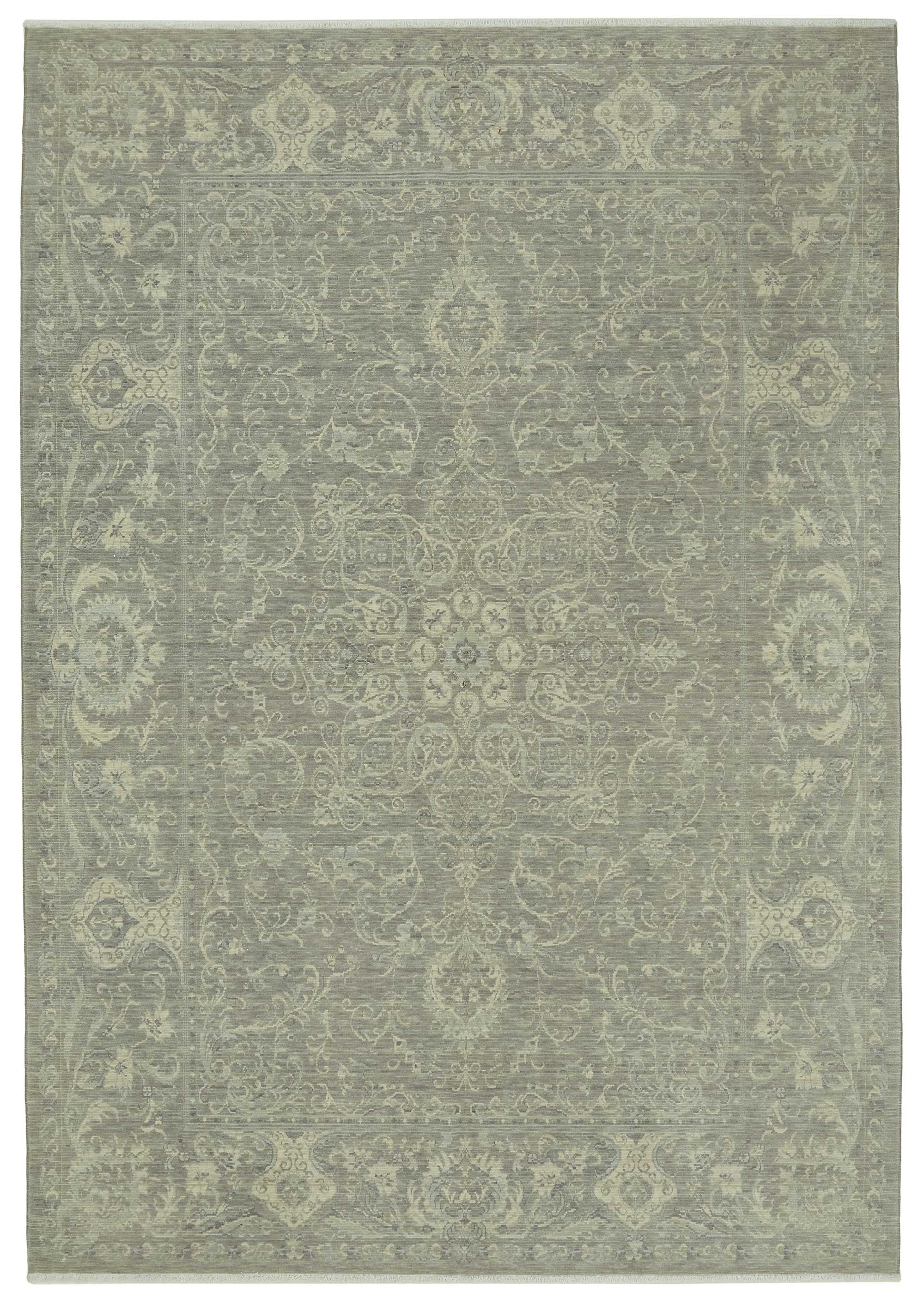 7x10 Hand-Knotted Wool Oushak Rug - 47708