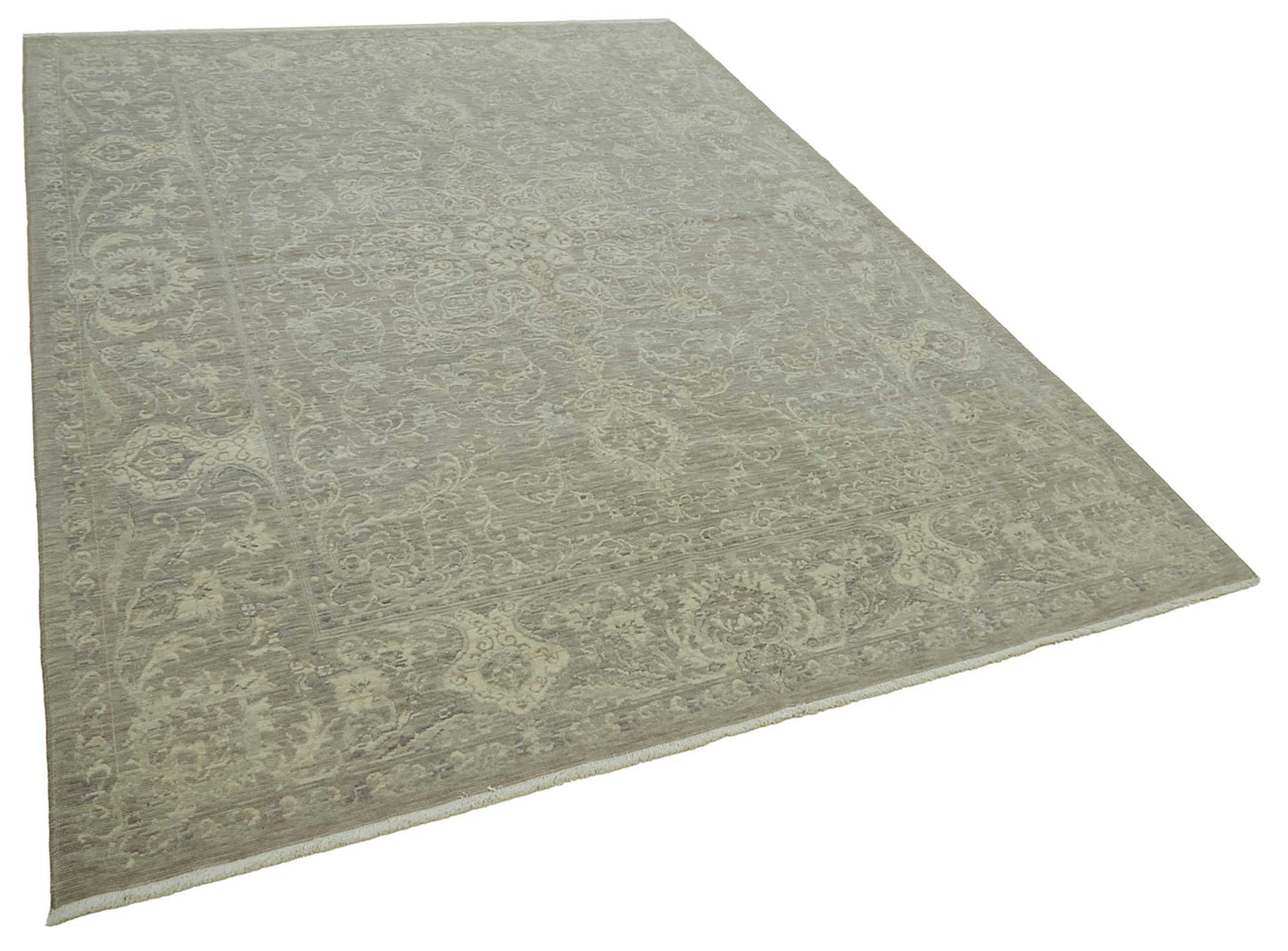 7x10 Hand-Knotted Wool Oushak Rug - 47708