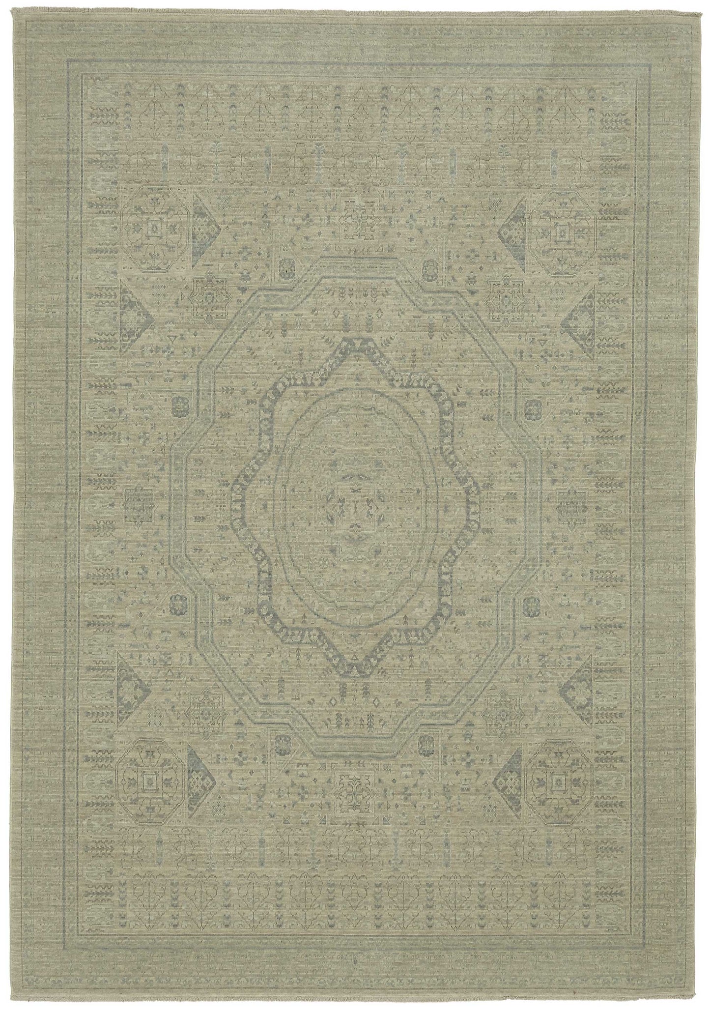 7x10 Hand-Knotted Wool Oushak Rug - 47713