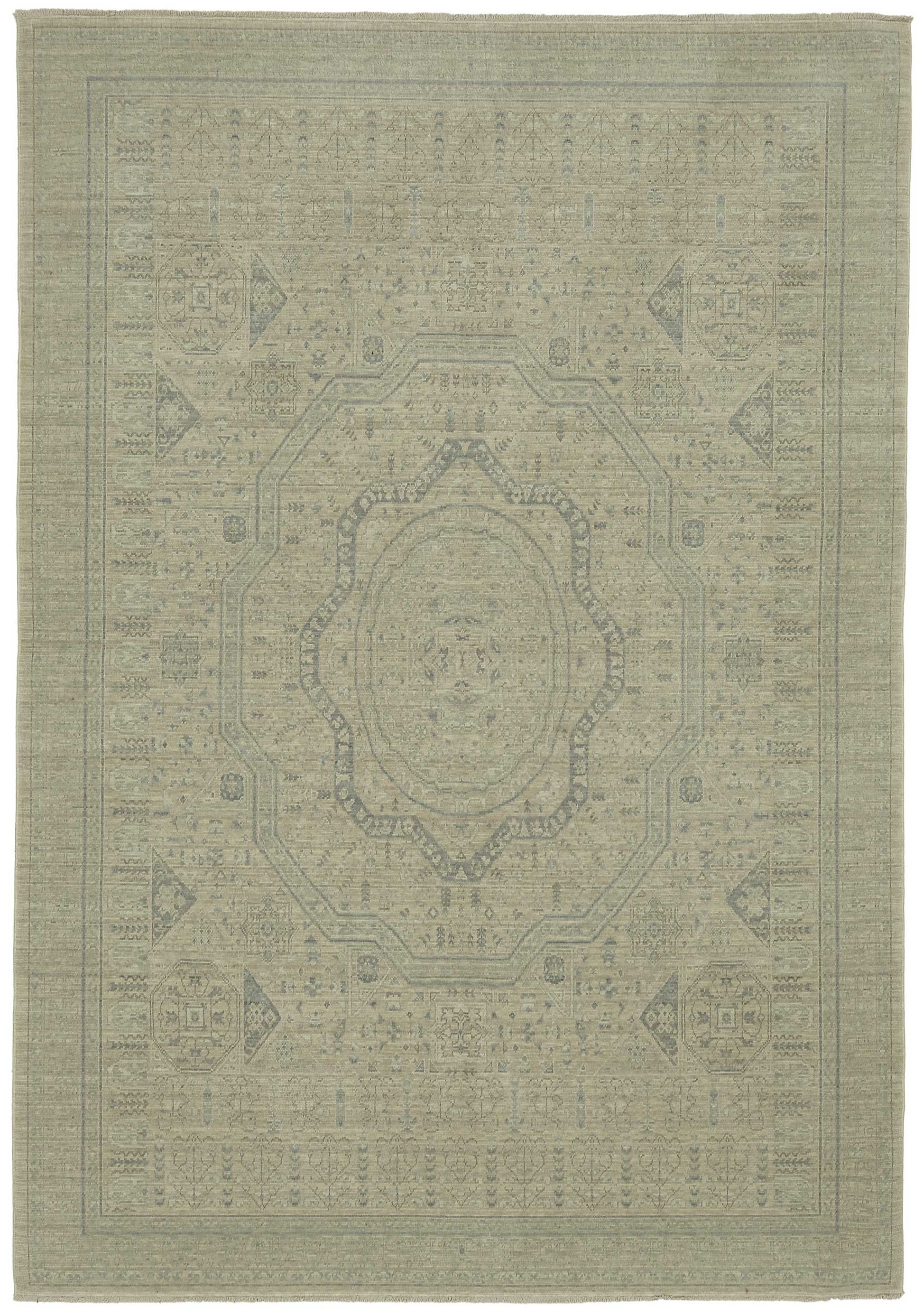 7x10 Hand-Knotted Wool Oushak Rug - 47713