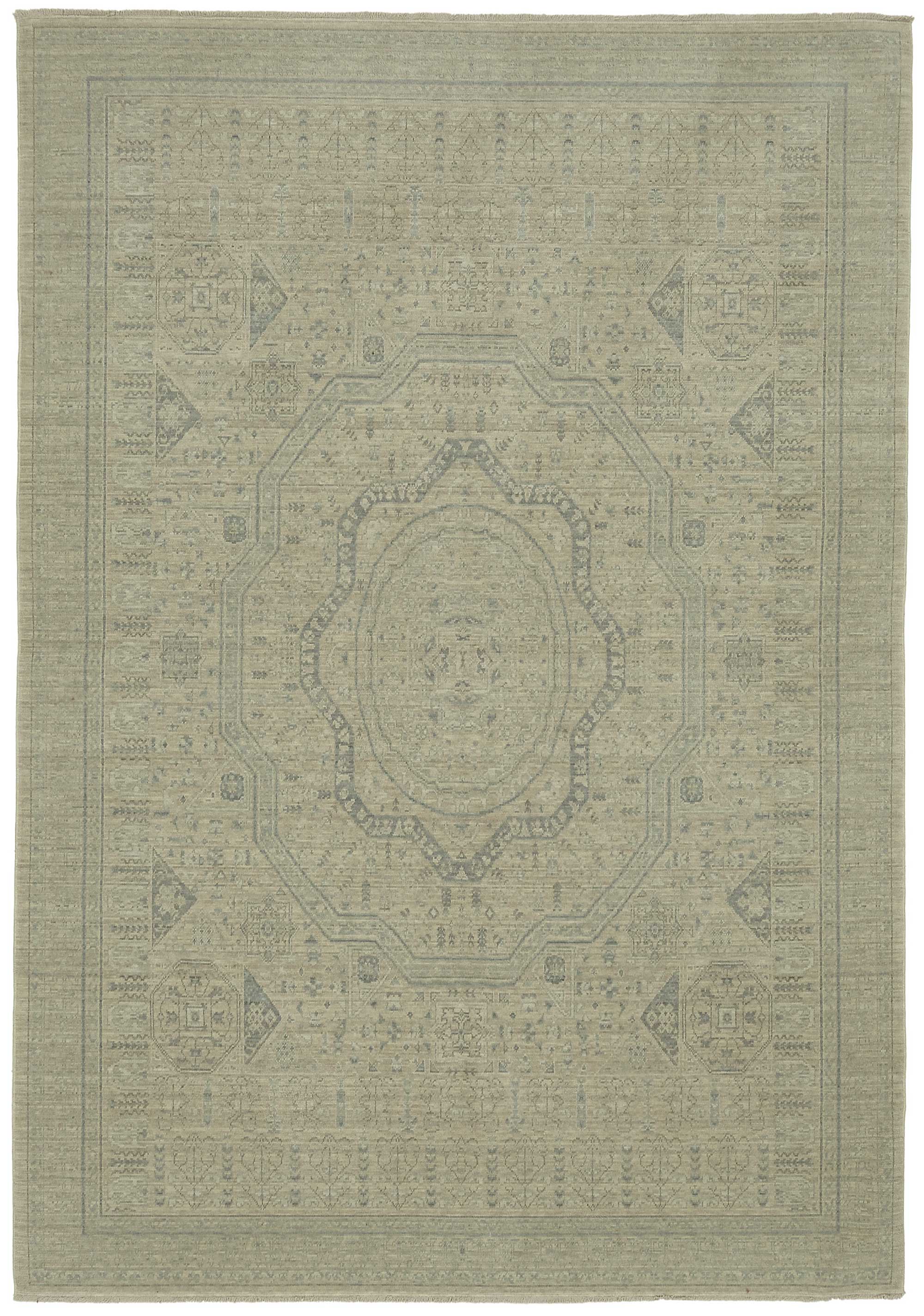 7x10 Hand-Knotted Wool Oushak Rug - 47713