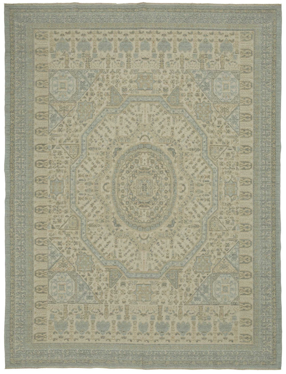 8x11 Hand-Knotted Wool Oushak Rug - 47716
