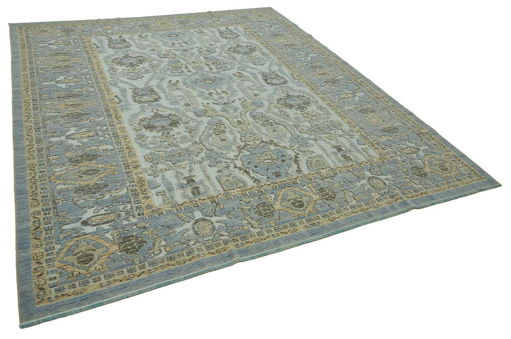 9x10 Hand-Knotted Wool Oushak Rug - 47724