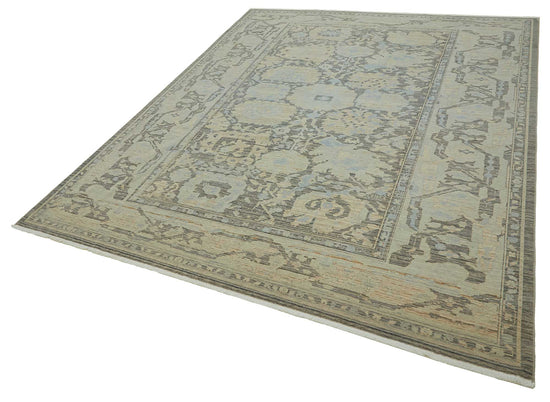 8x11 Hand-Knotted Wool Oushak Rug - 47725