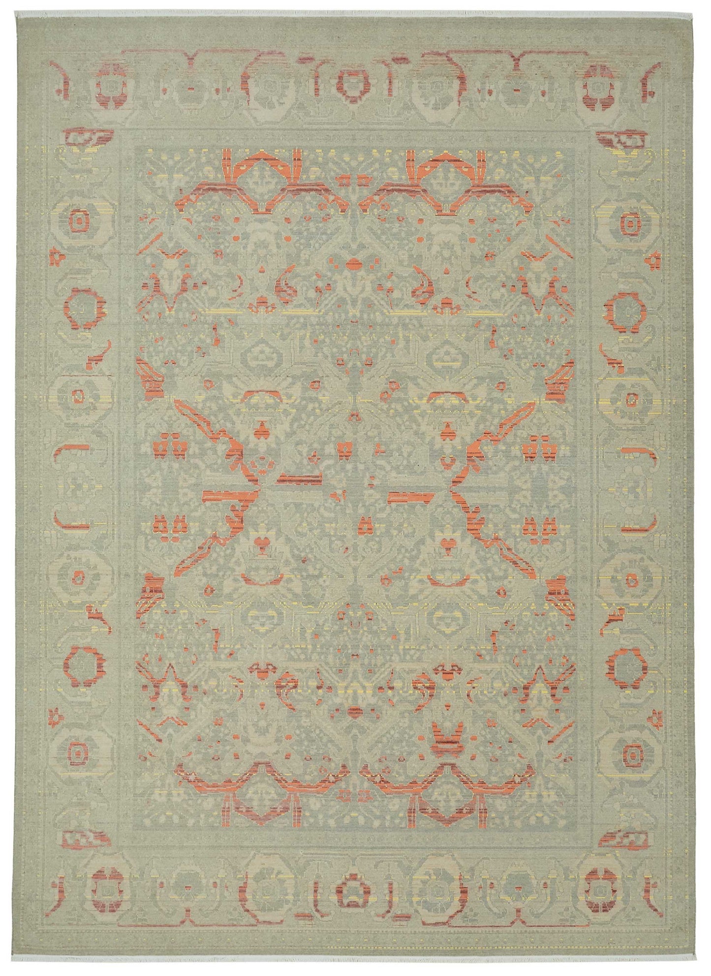 8x11 Hand-Knotted Wool Oushak Rug - 47727